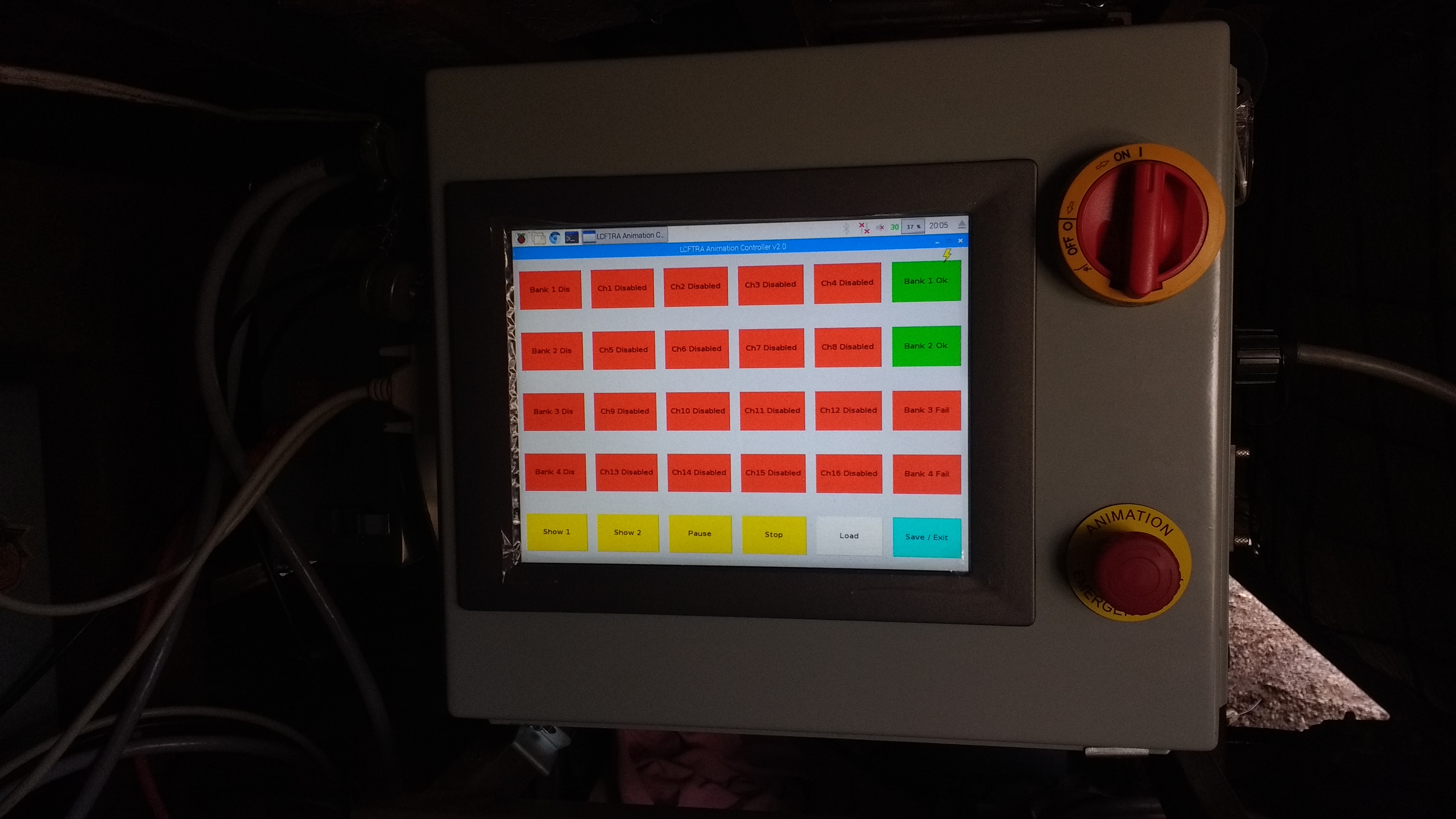 The installed main controller in the animator's compartment